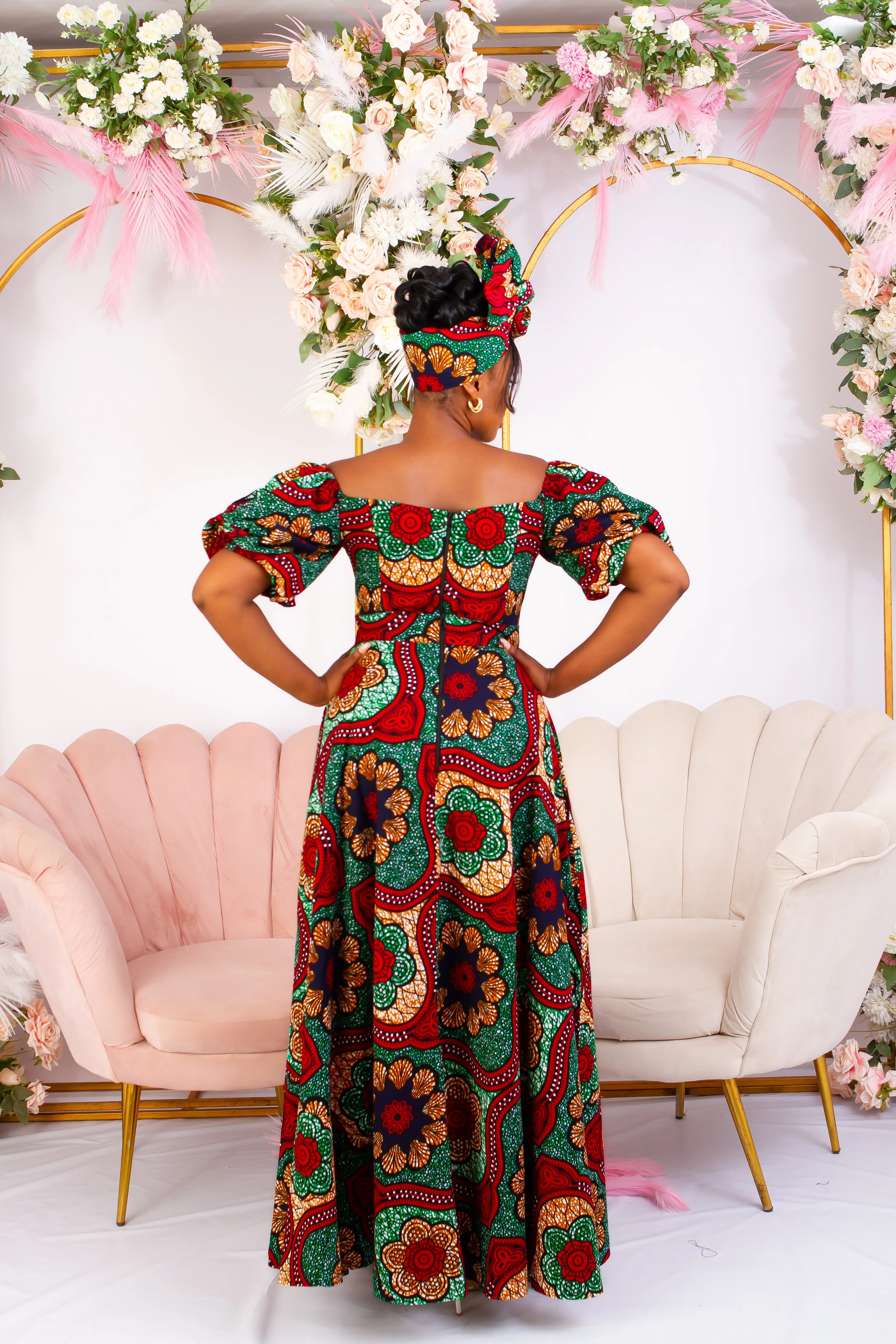 African Print Flared High waist Maxi Skirt - Nwadi