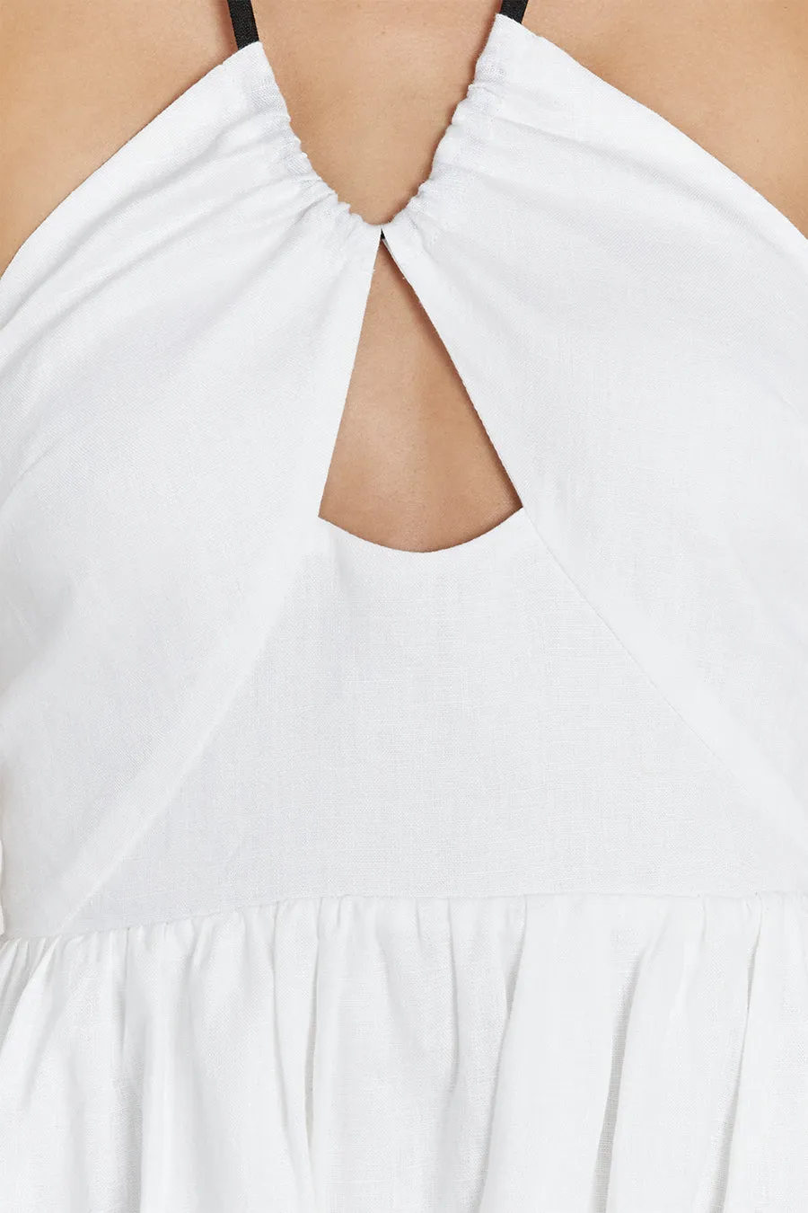 ALYSSA WHITE LINEN MAXI DRESS