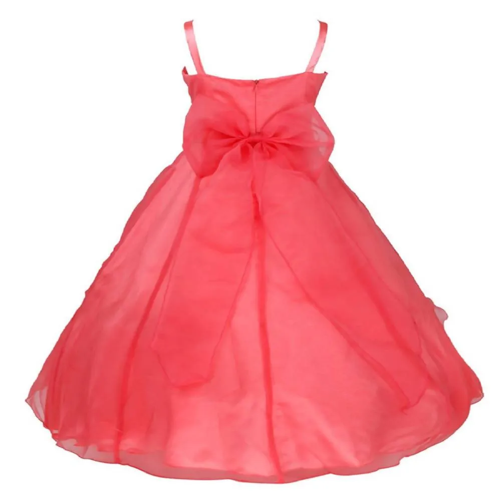 Asmaani Baby Girl's Peach Colour Satin A-Line Maxi Full Length Dress (AS-DRESS-22086)