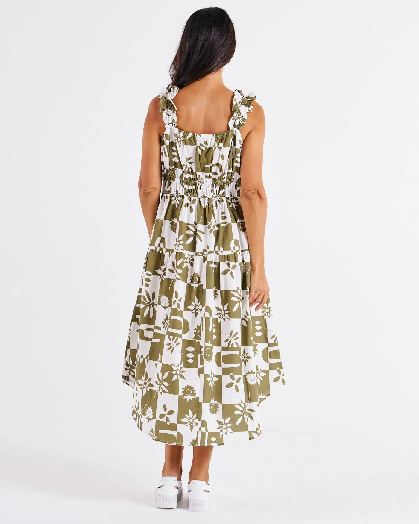 Betty Basics Tiered Maxi Frill Dress Geo Floral