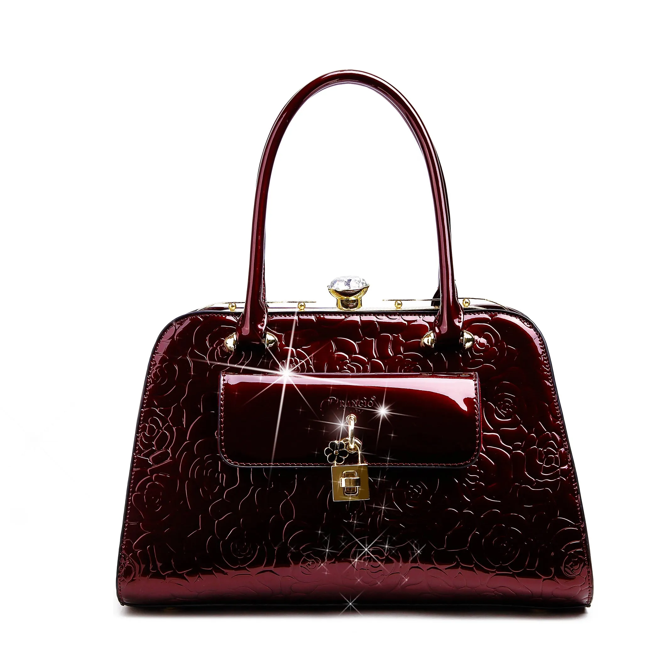 Brangio Embossed Rose Handbag