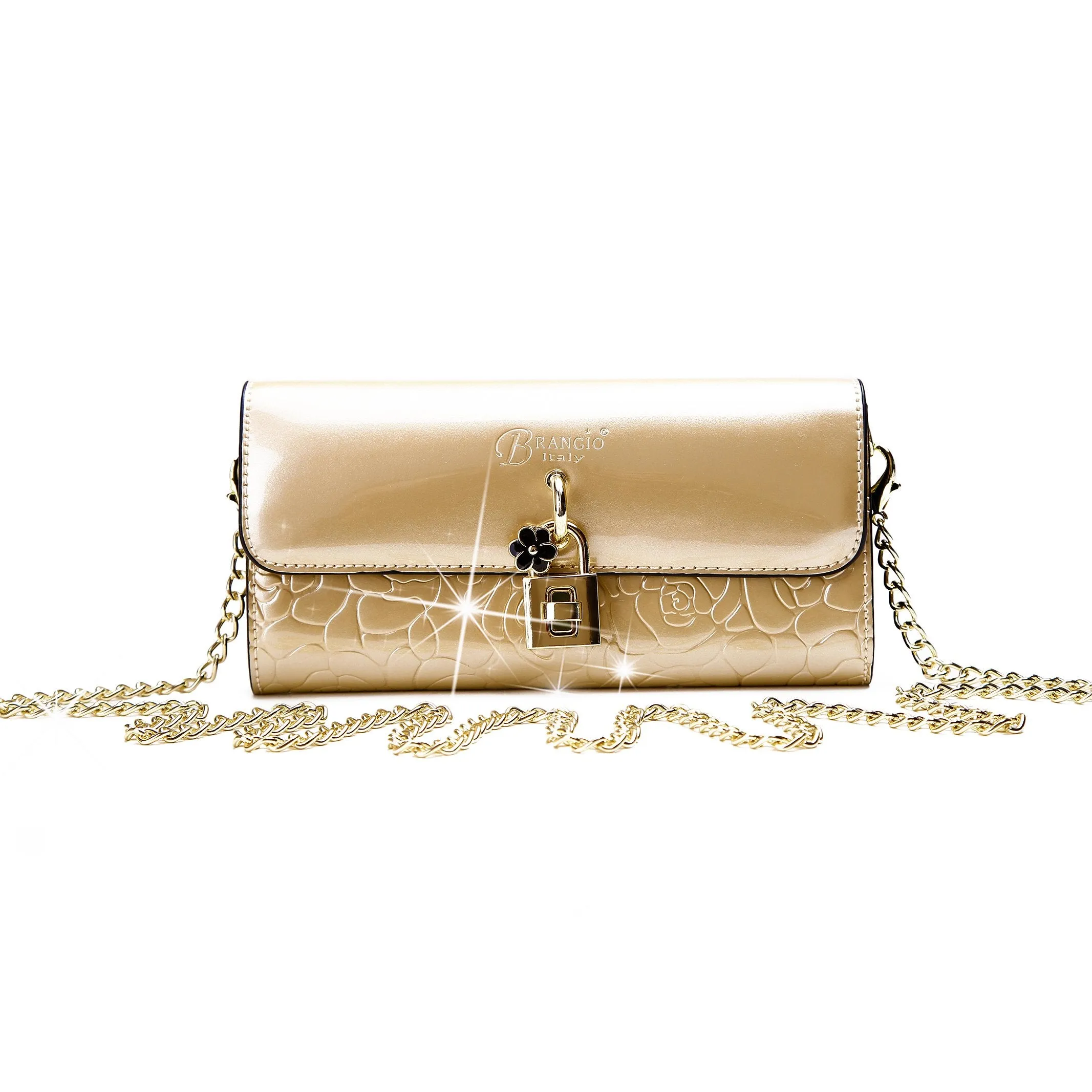 Brangio Embossed Rose Handbag