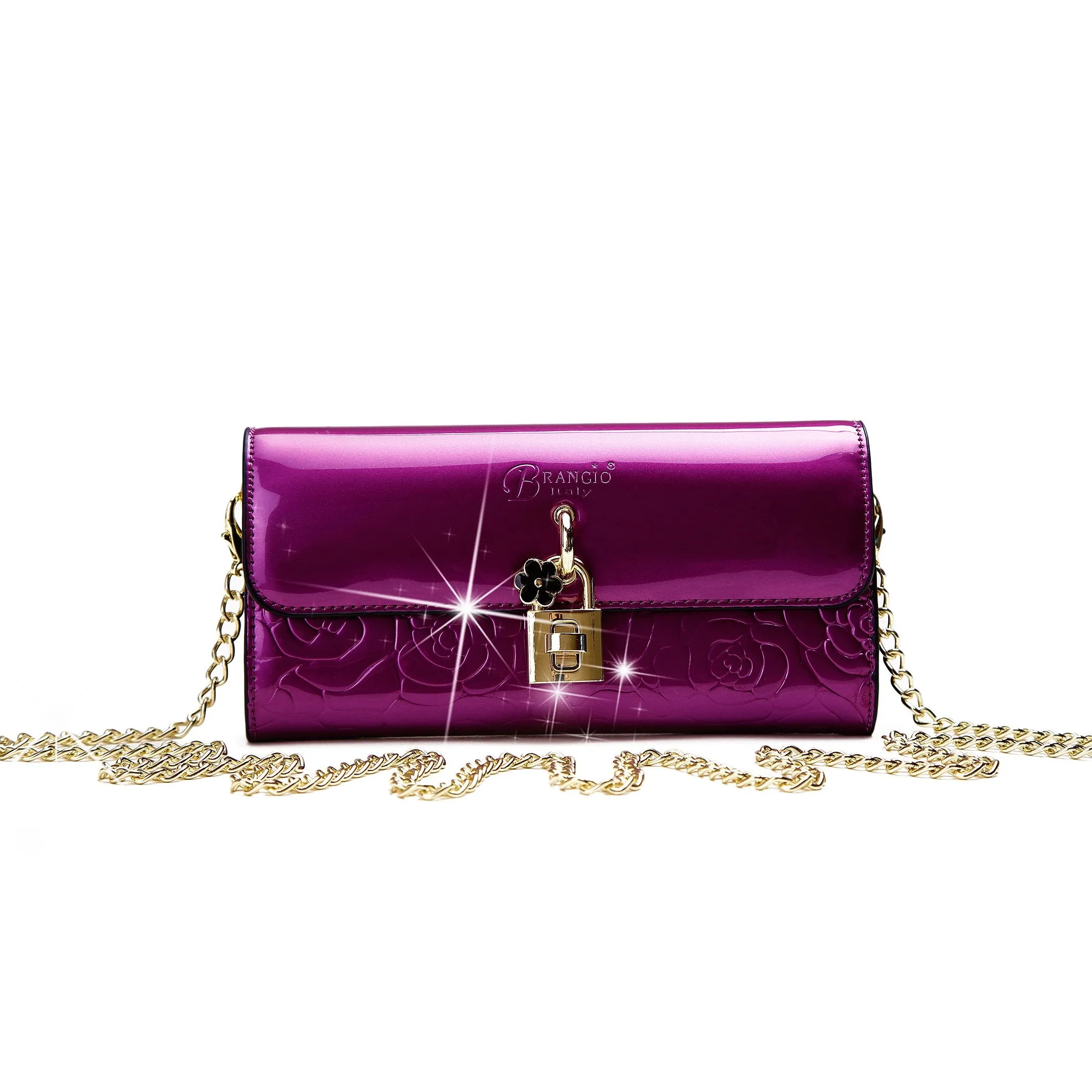 Brangio Embossed Rose Handbag
