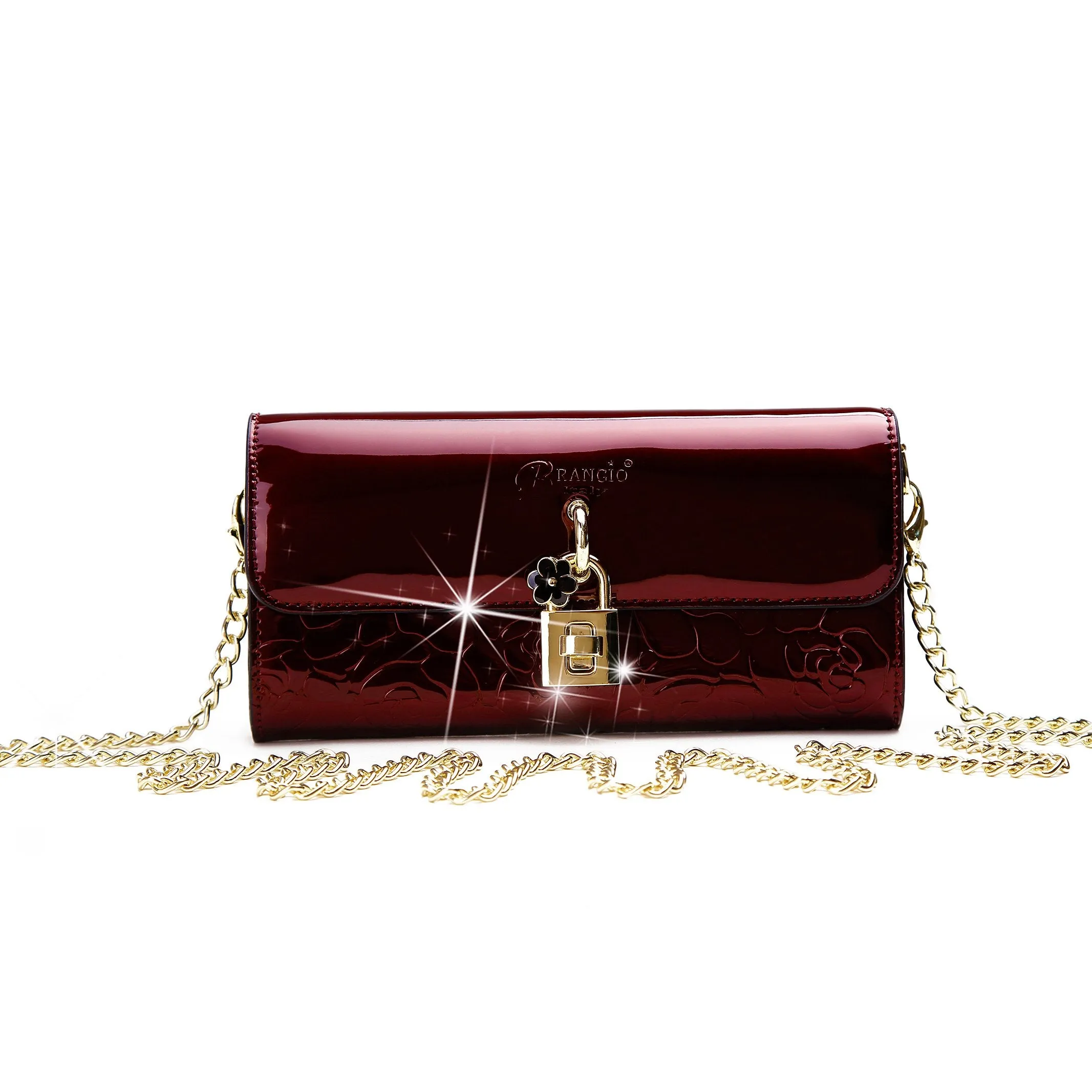Brangio Embossed Rose Handbag