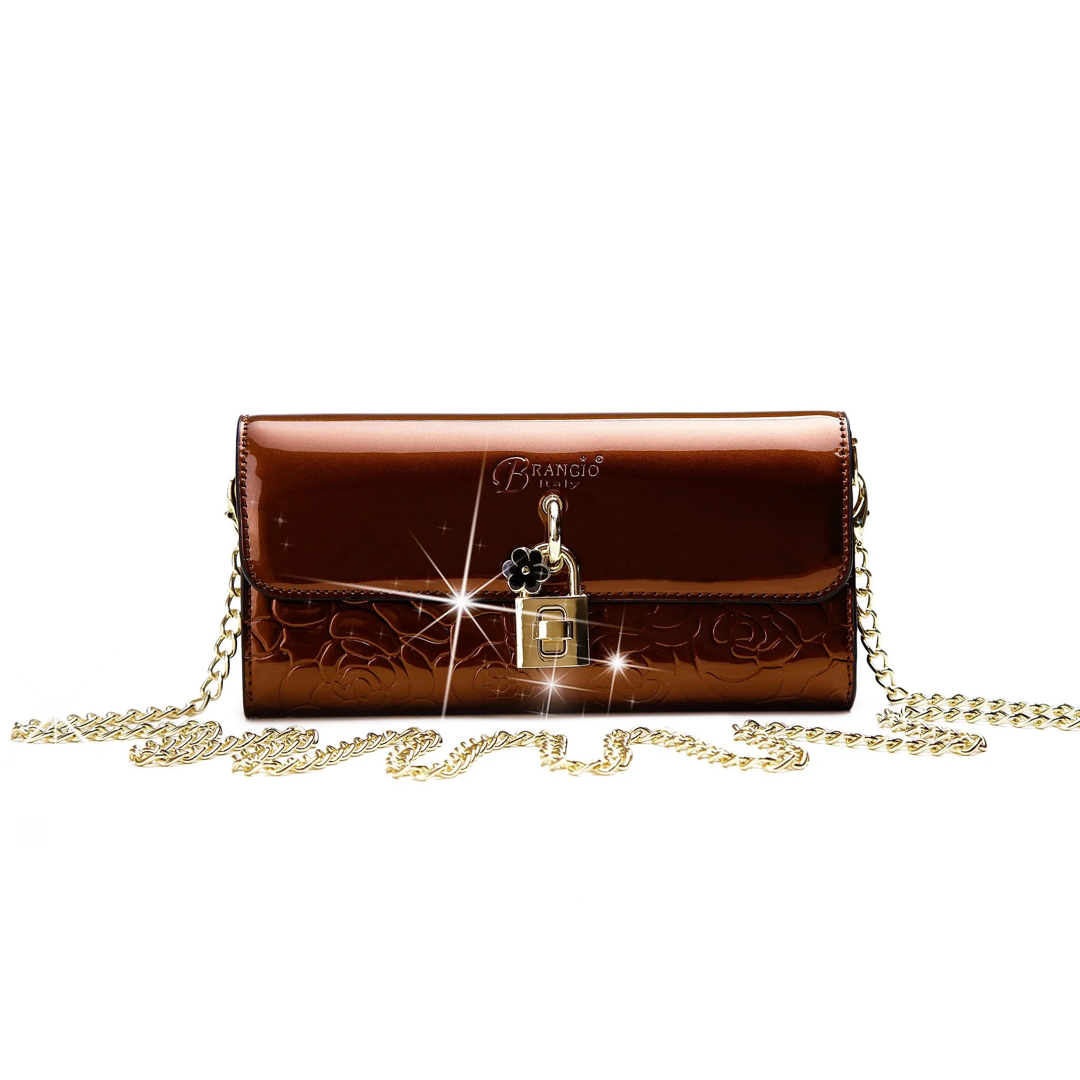 Brangio Embossed Rose Handbag