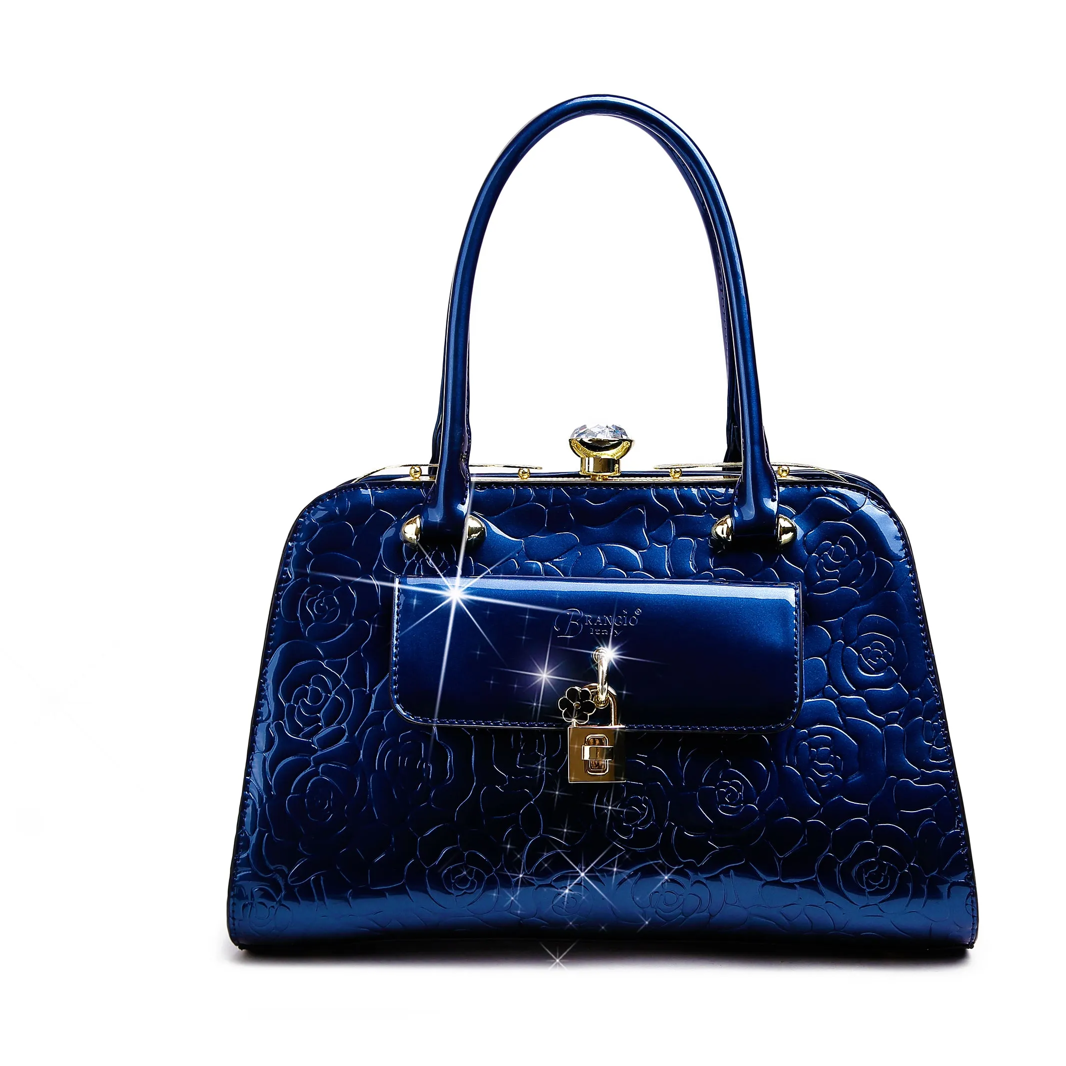 Brangio Embossed Rose Handbag