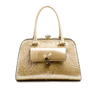 Brangio Embossed Rose Handbag