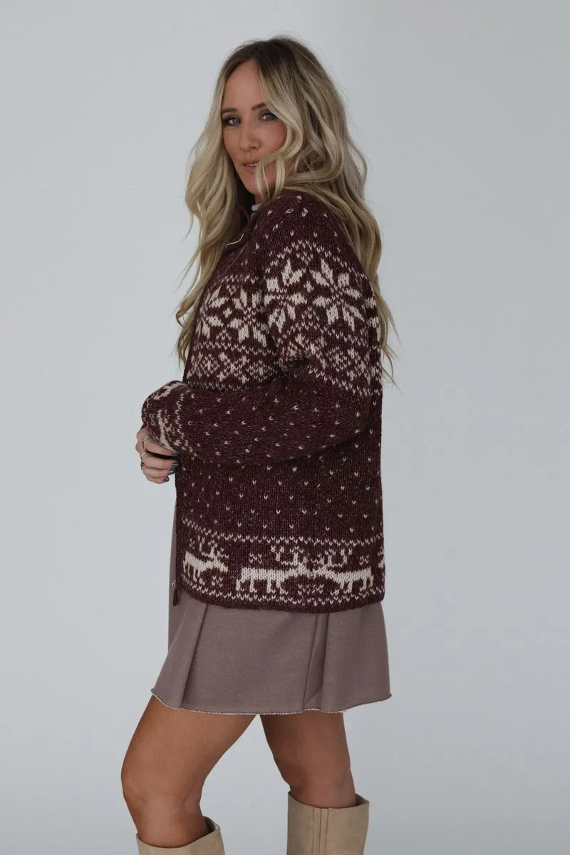 Eleanora Cardigan - Wine