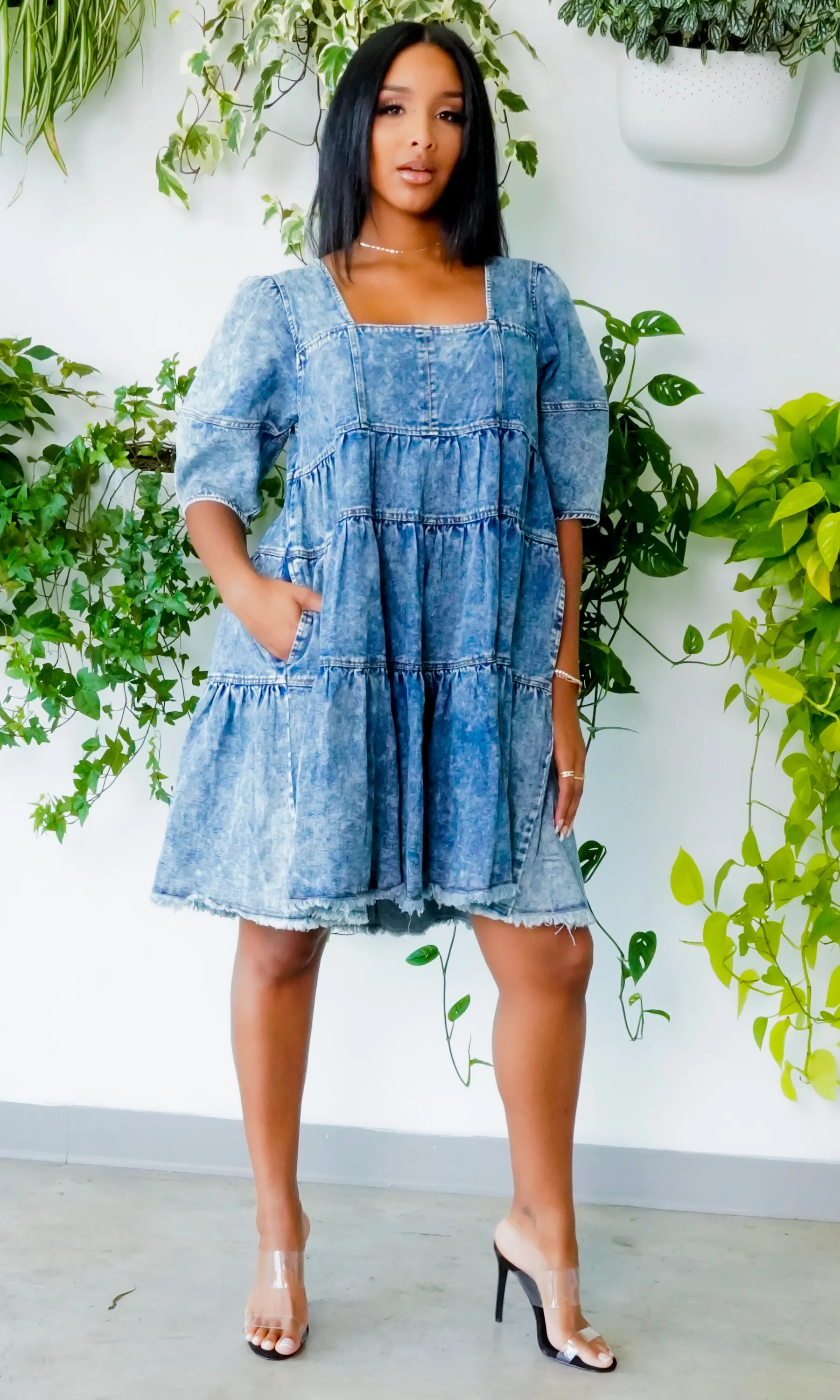 FAB | Oversized Denim layered dress FINAL SALE