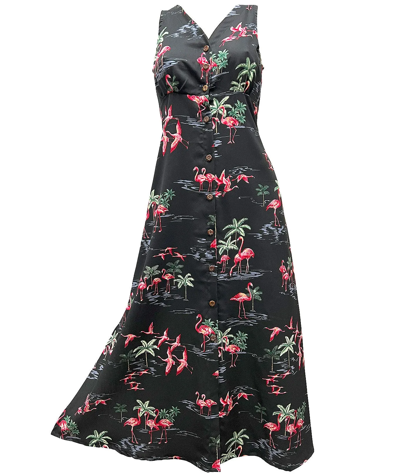 Flamingo Maxi Long Hawaiian Cocktail Dress