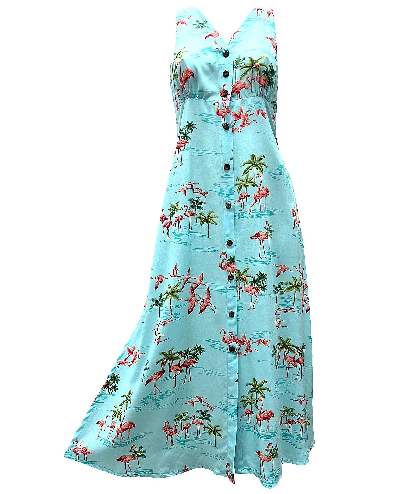 Flamingo Maxi Long Hawaiian Cocktail Dress