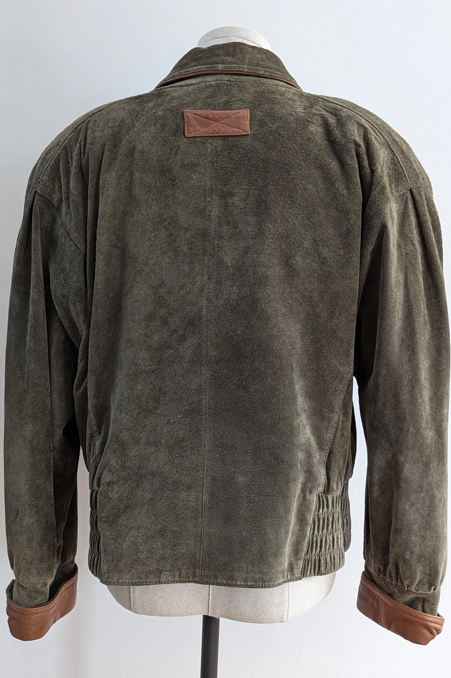 Khaki Grey Oversized Batwing Short Suede Jacket