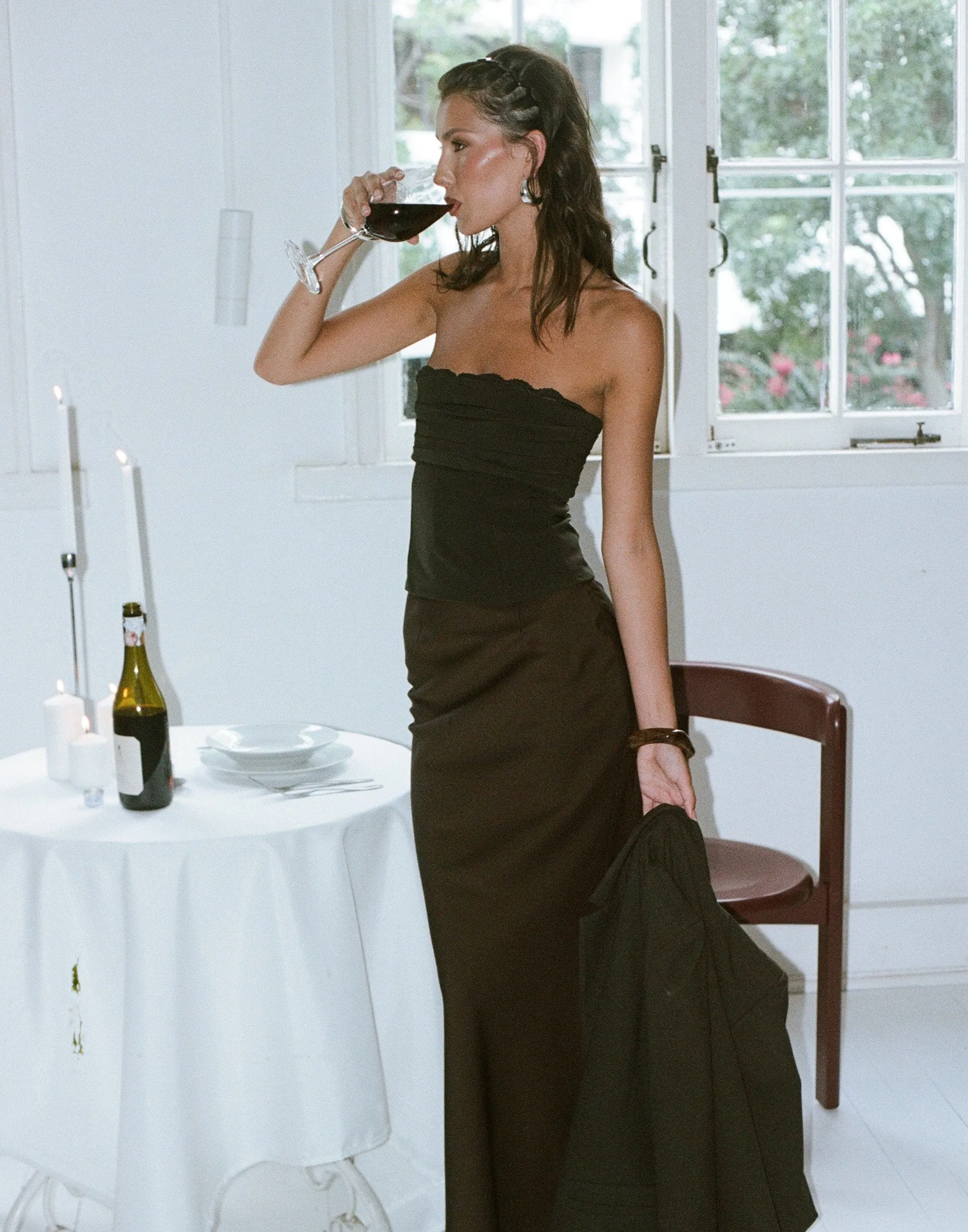 Lilou Maxi Skirt (Chocolate)