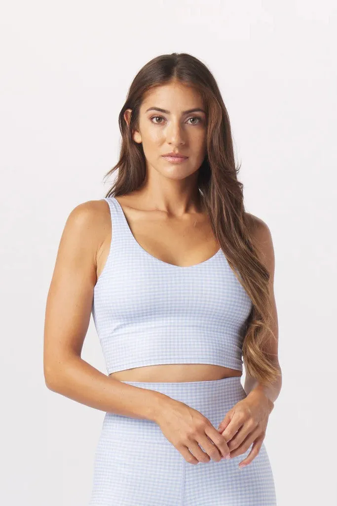 Sculpt Tank - Ice Blue / Oatmilk Gingham *Restocks in January
