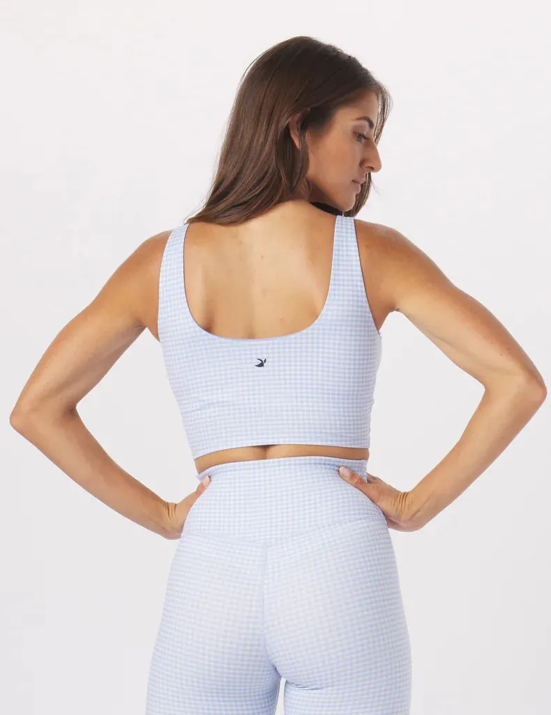 Sculpt Tank - Ice Blue / Oatmilk Gingham *Restocks in January