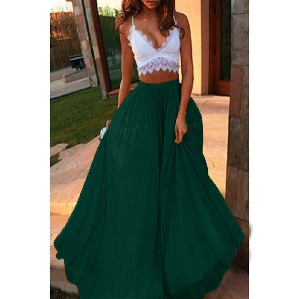 Simply Romantic Chiffon Yellow Maxi Skirt