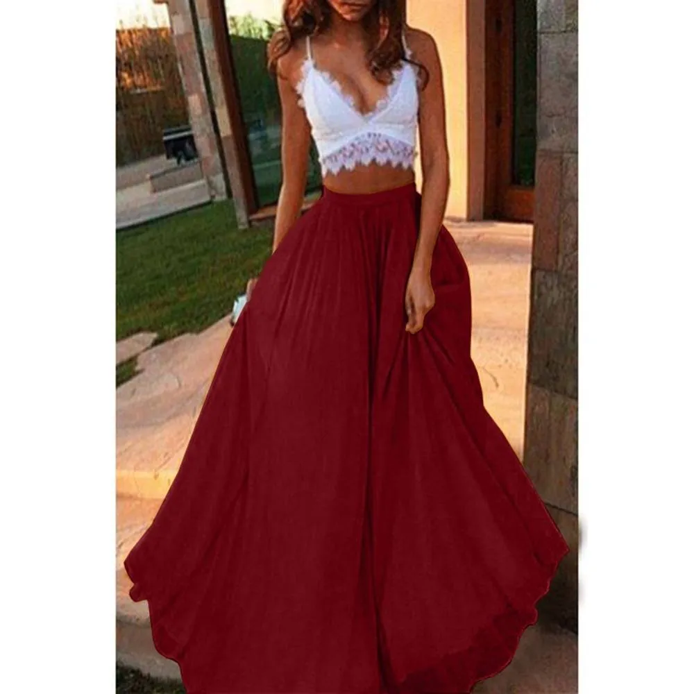 Simply Romantic Chiffon Yellow Maxi Skirt
