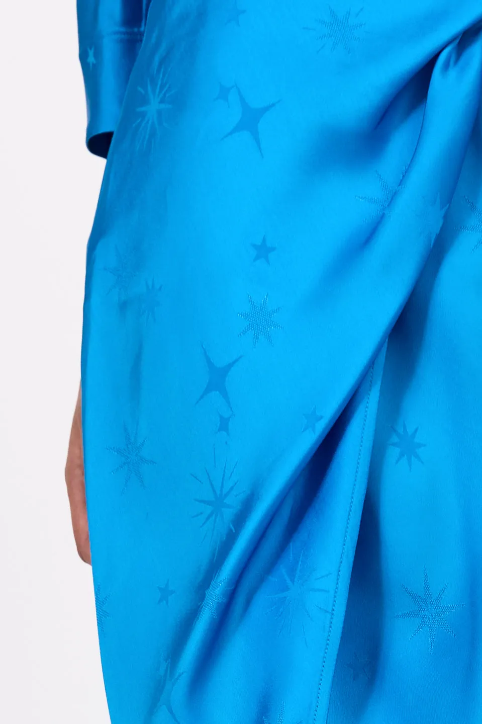Étoile Jacquard Satin Skirt in Turquoise
