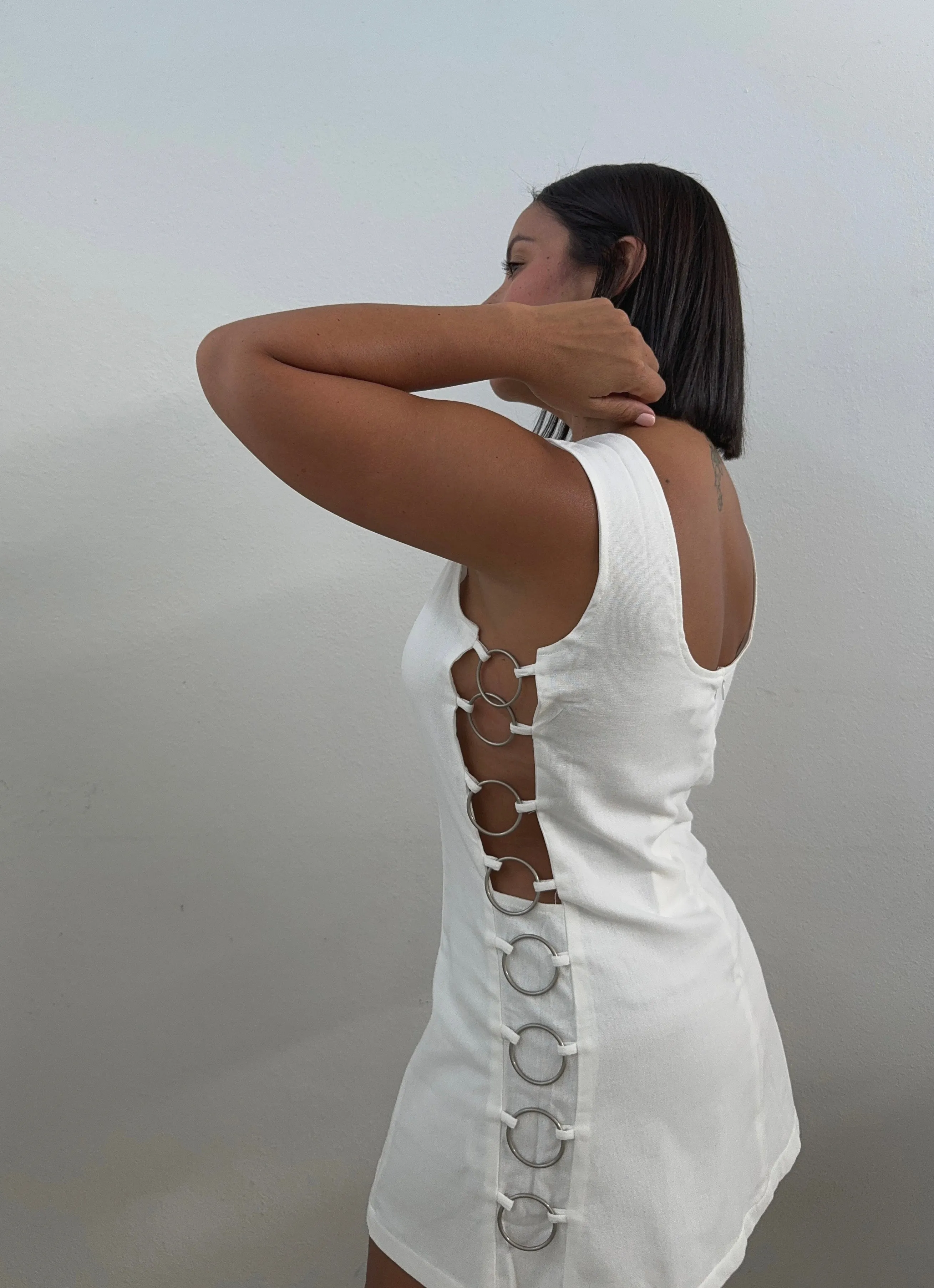 White O'Ring Dress